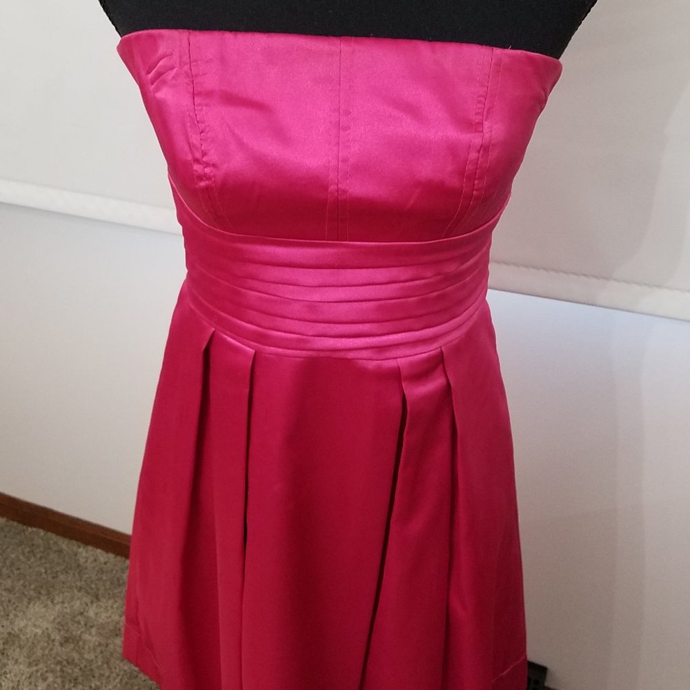 Hot pink strapless dress